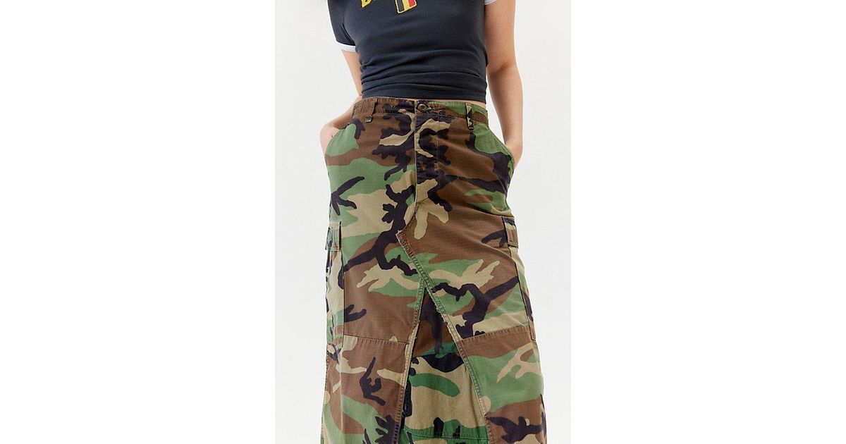 Urban Renewal Remade Camo Maxi Skirt in Green Lyst