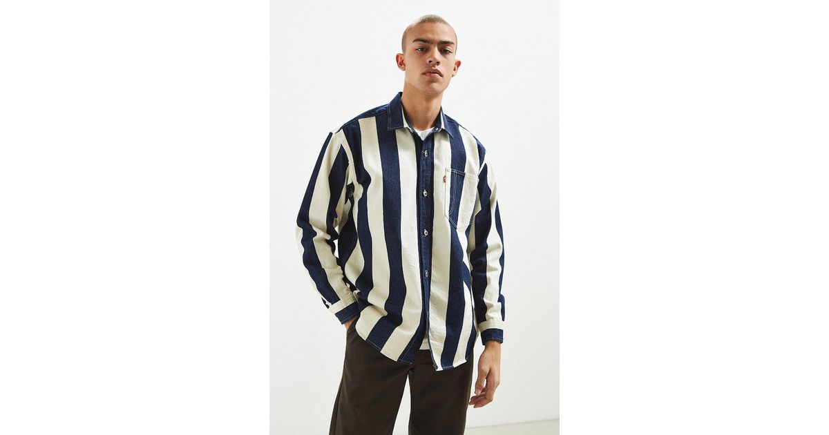 Levi's Levi's Silvertab Vertical Stripe Denim Button-down Shirt in Blue for  Men | Lyst