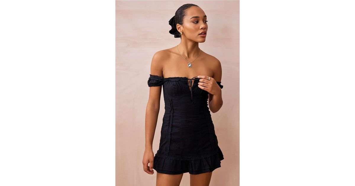 Kimchi Blue Francesca Off-the-shoulder Mini Dress in Black | Lyst UK