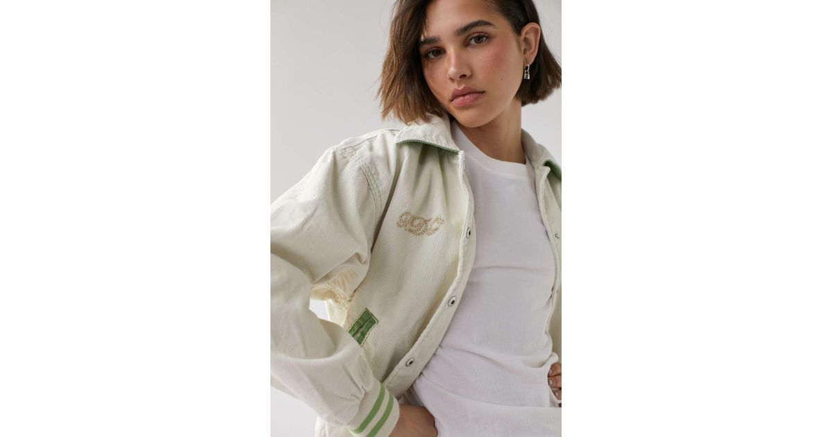 BDG Delia Corduroy Bomber Jacket in Ivory (White) - Lyst