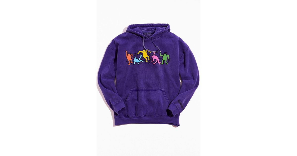Urban Outfitters Keith Haring Cotton Hoodie Sweatshirt in Purple for Men |  Lyst