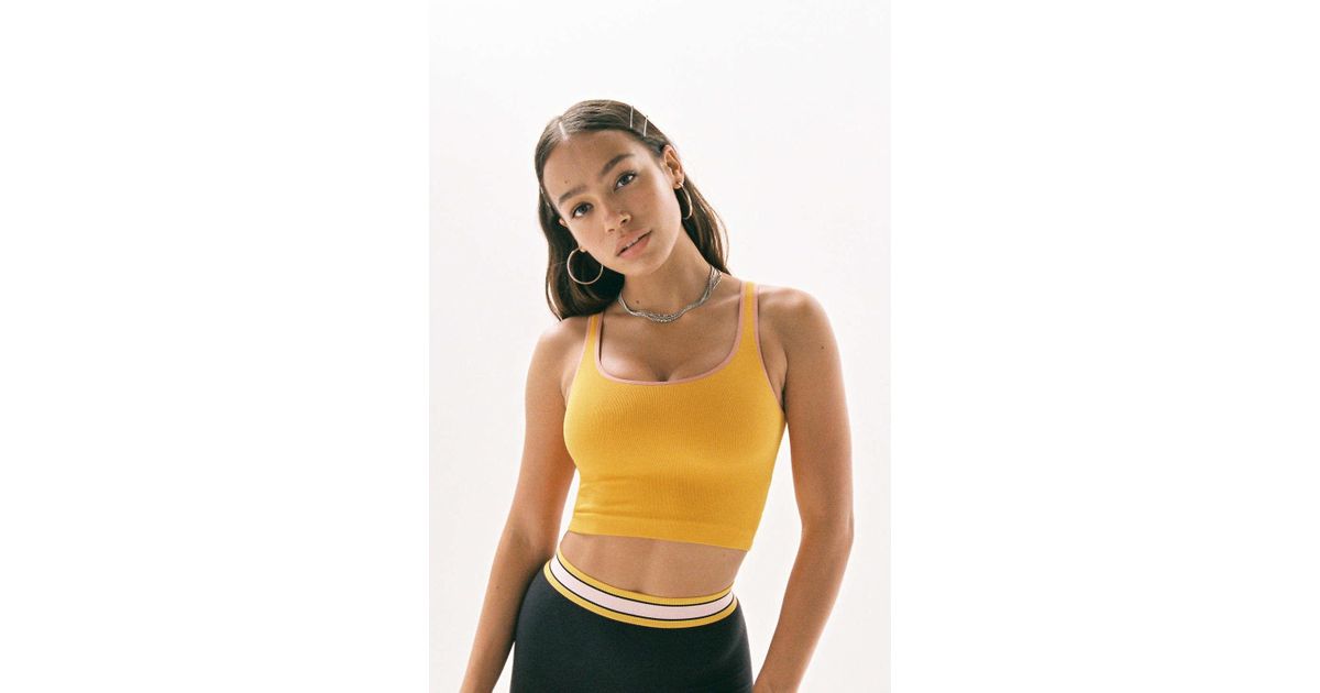 yellow crop tank top