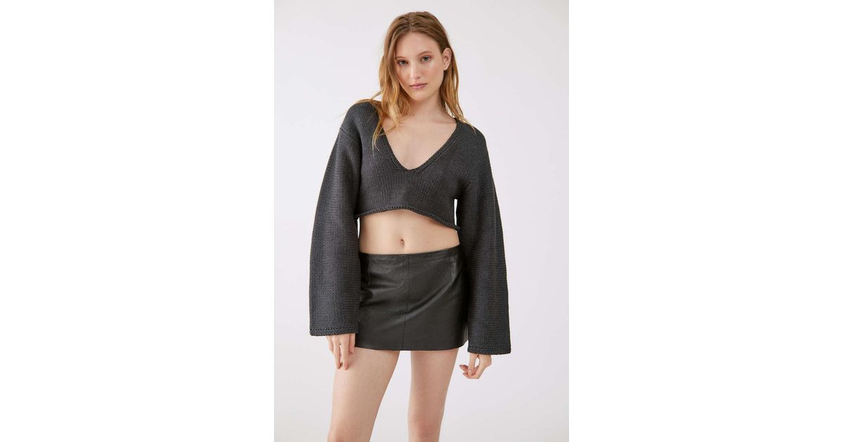 BDG Mavis Cropped Pullover Sweater in Gray | Lyst