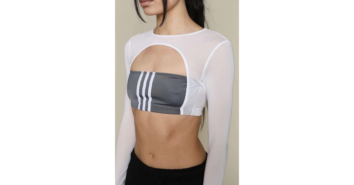 Frankie Collective Rework Adidas Long Sleeve Mesh Cut Out Tee 012 in Gray
