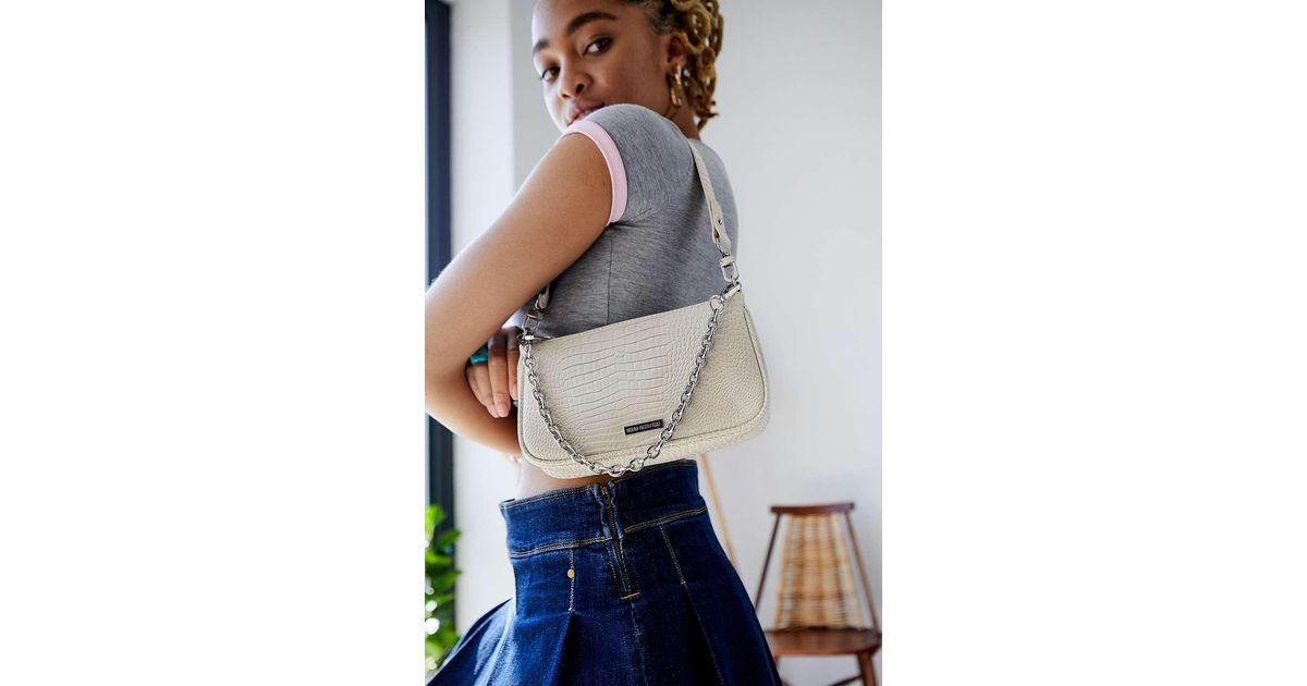 Urban Outfitters Uo Plate Chain Accent Croc Shoulder Bag in Natural Lyst UK