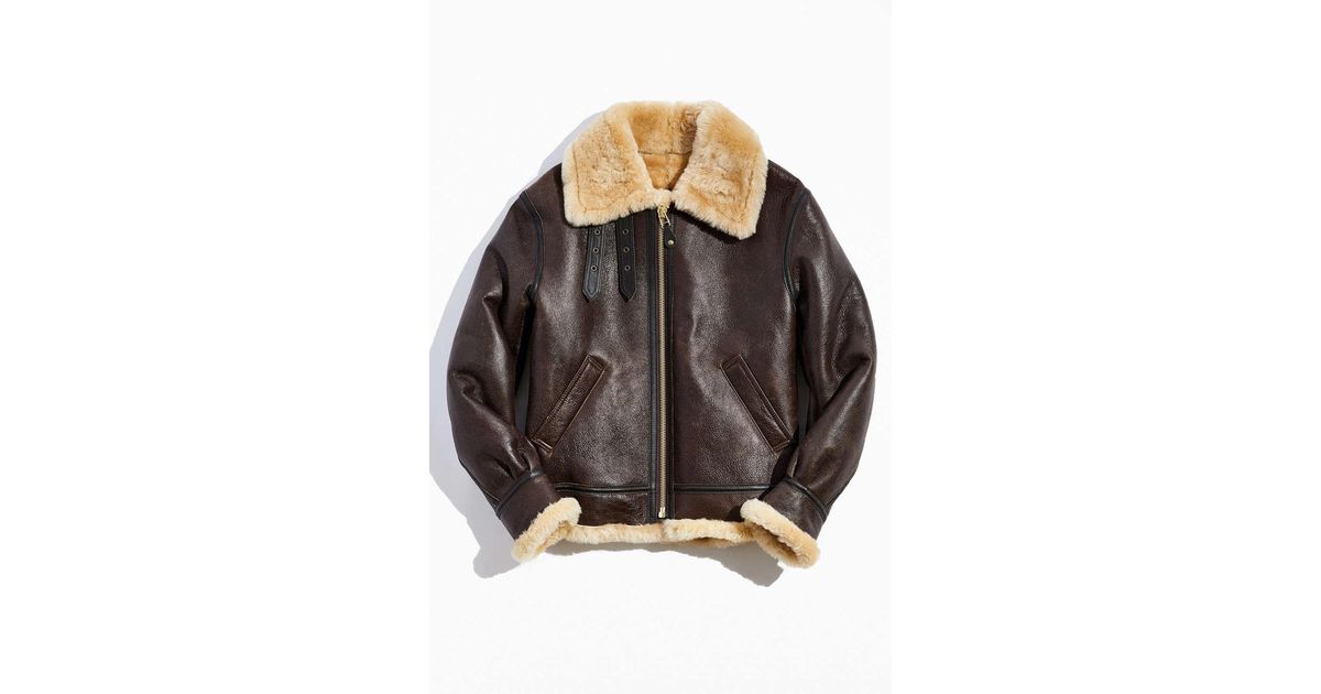 Schott Nyc Schott B3 Shearling Leather Bomber Jacket for Men | Lyst