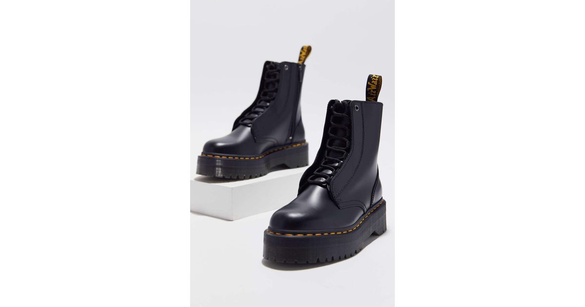 Dr. Martens Jarrick Smooth Leather Platform Boot in Black | Lyst Canada