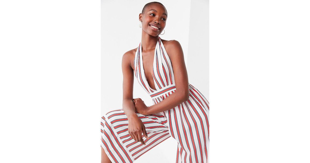 plunge halter jumpsuit