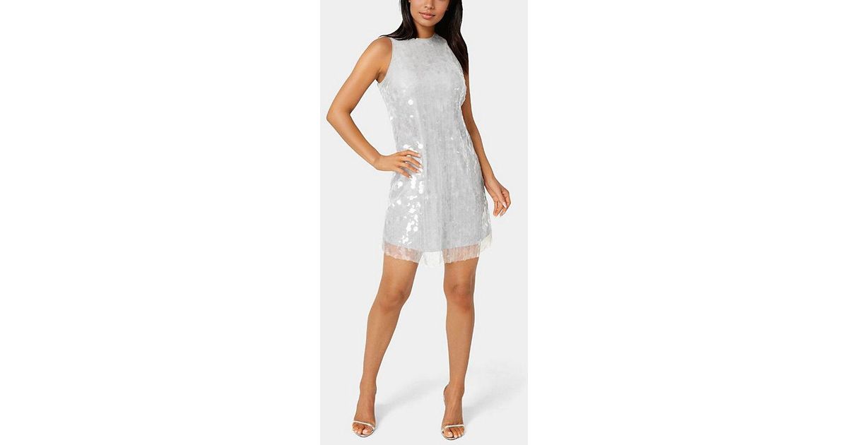 bebe white sequin dress NEW bebe Dress one shoulder white gold top skirt sequin bodycon clubwear XS  0 2