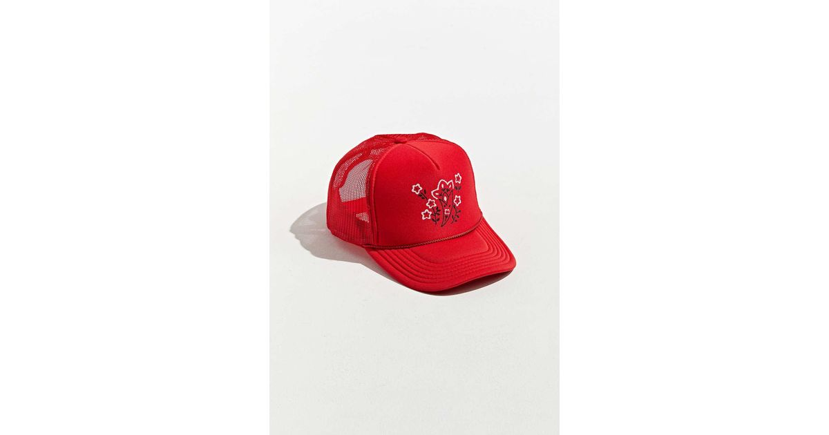 Urban Outfitters Paisley Pattern Trucker Hat in Red for Men Lyst