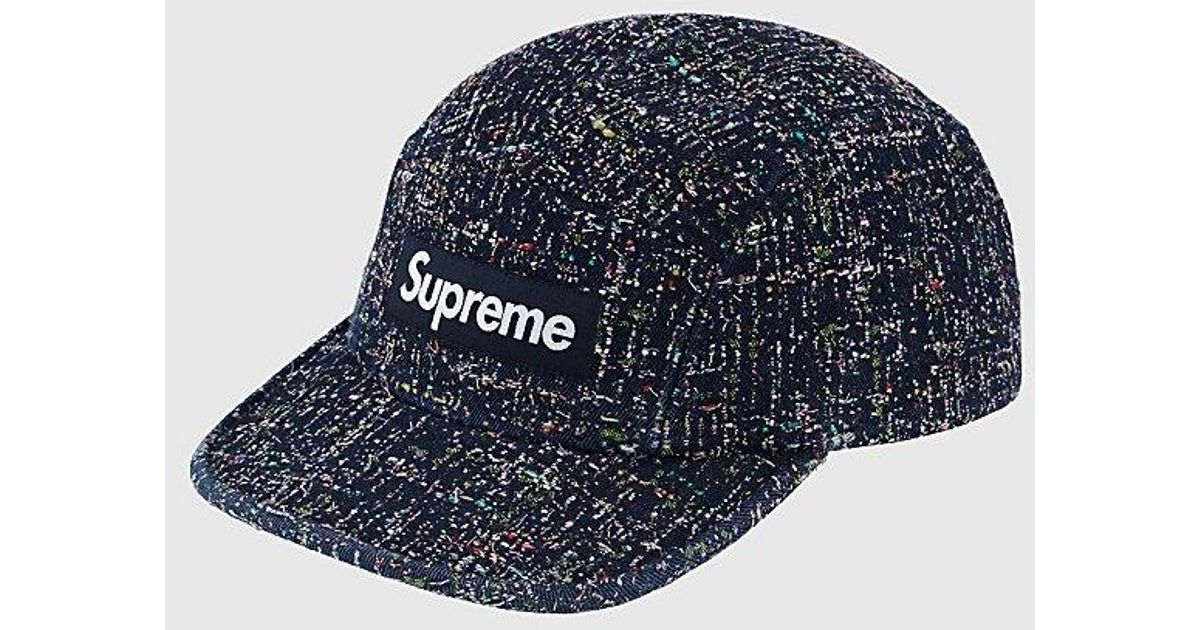 Supreme Denim Boucle Camp Cap in Blue for Men | Lyst