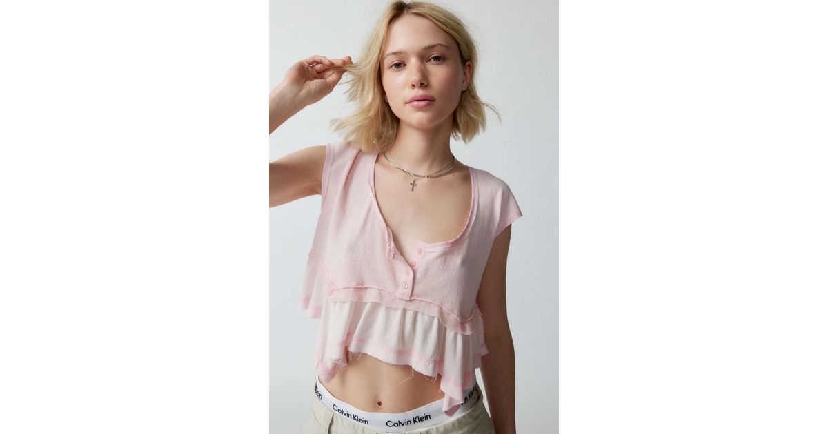 uo lola thermal babydoll tank top