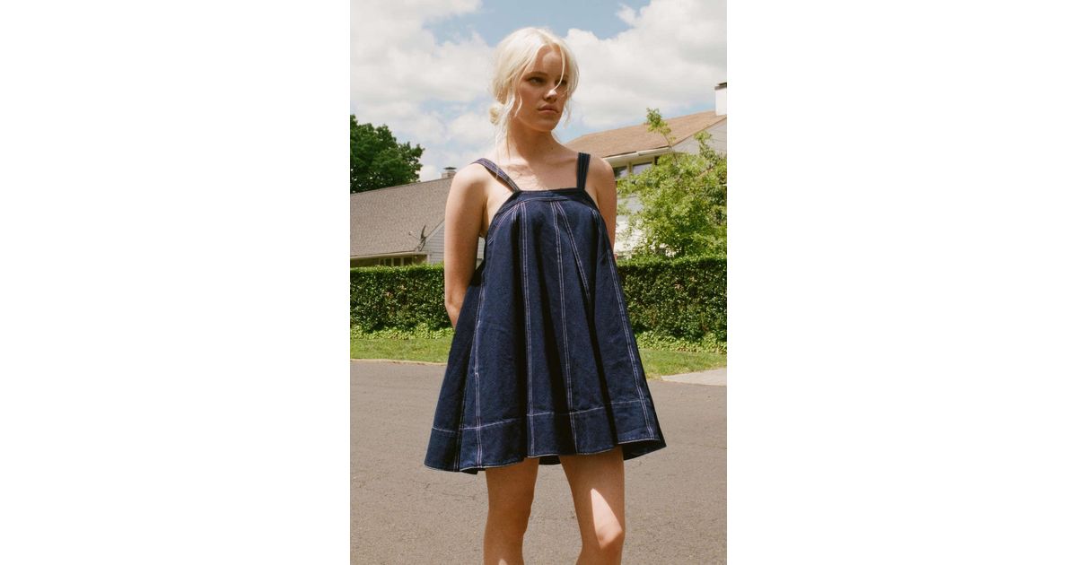 knee length dresses for ladies Sale Jessica Bara Danica Strapless Tube Denim Mini Dress main image 0