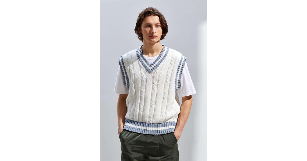 Urban Outfitters Uo Otto Sweater Vest in White for Men | Lyst Canada