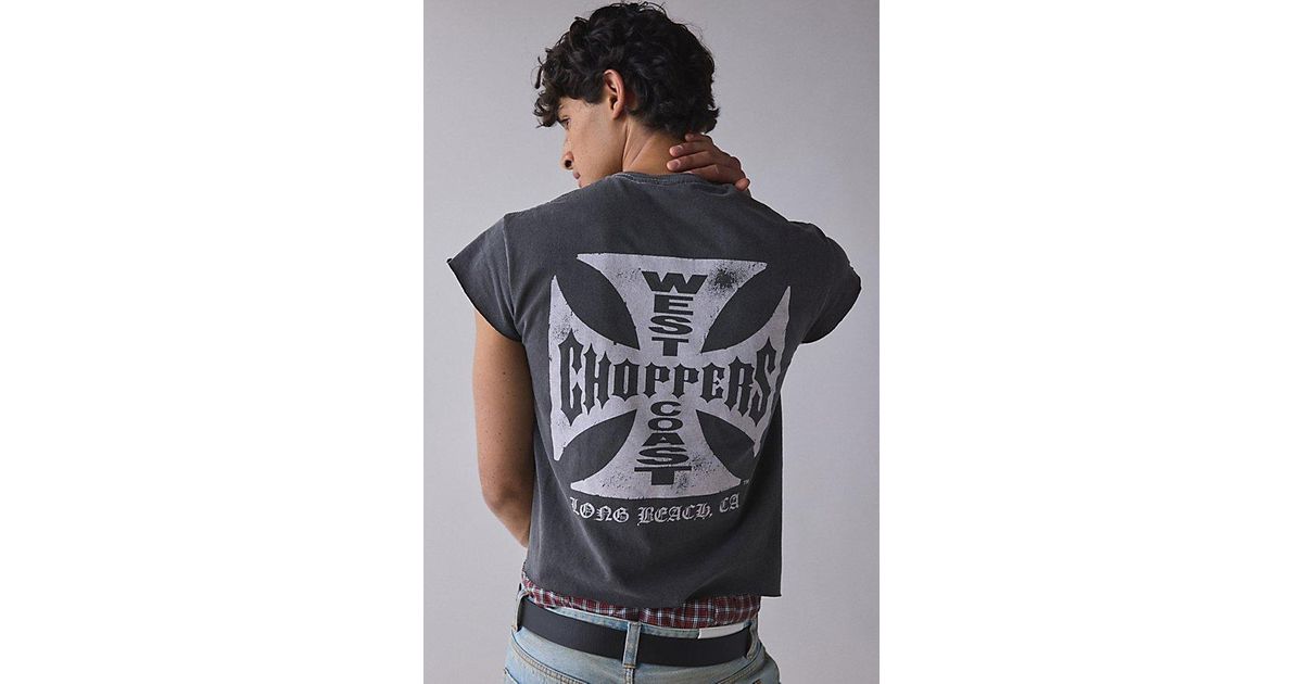 Urban Outfitters West Coast Choppers Cutoff Muscle Tee in Black 