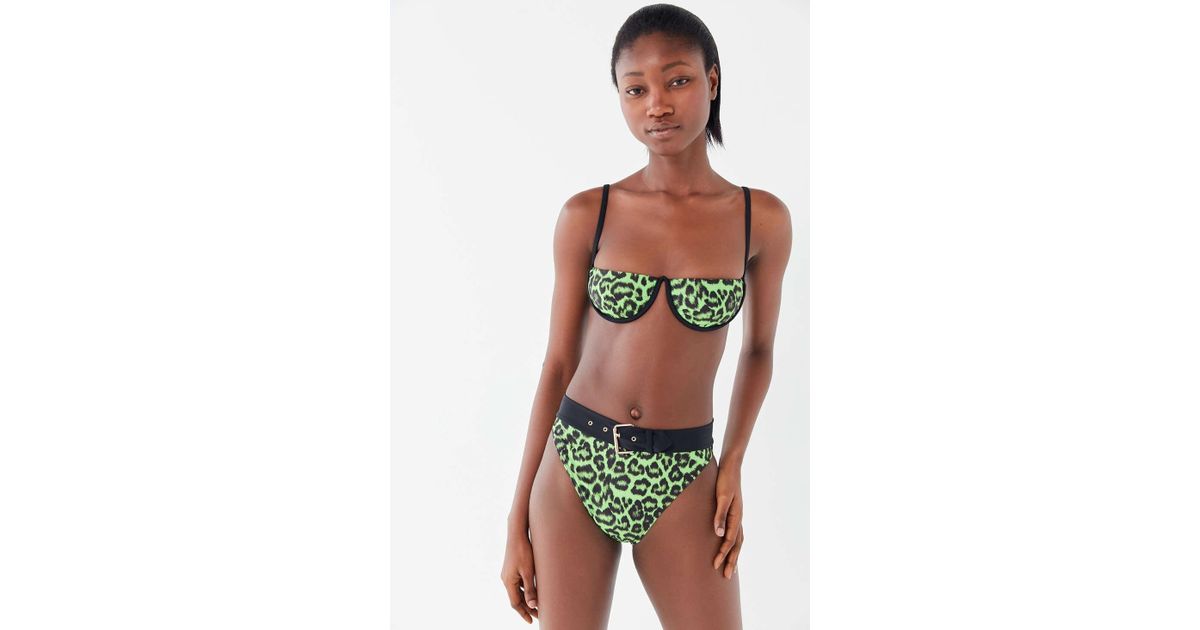 green leopard print bikini