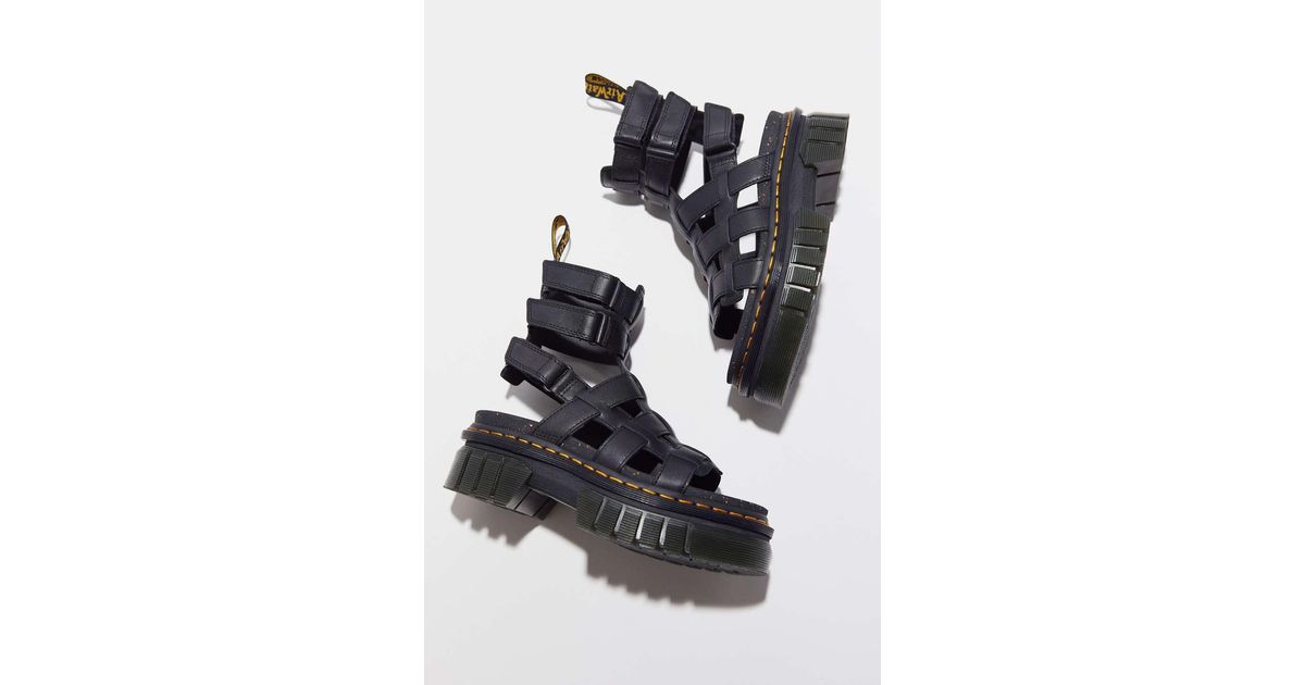 Dr. Martens Ricki Leather Platform Gladiator Sandal in Black | Lyst Canada