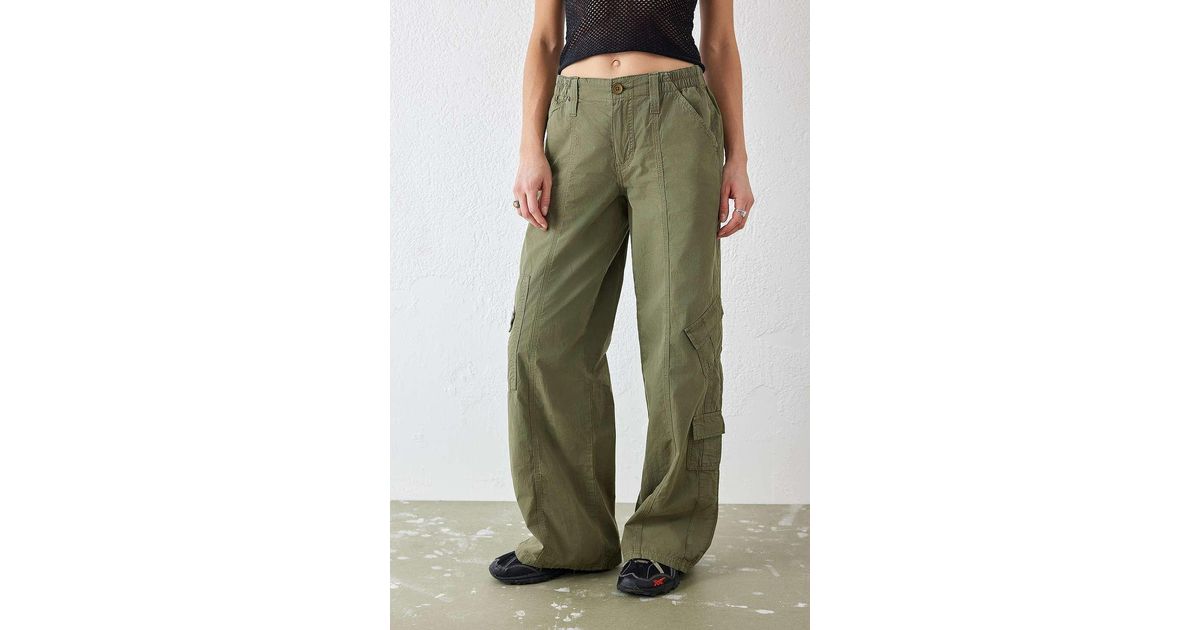 BDG Khaki Y2k Low Rise Cargo Pants in Green Lyst UK