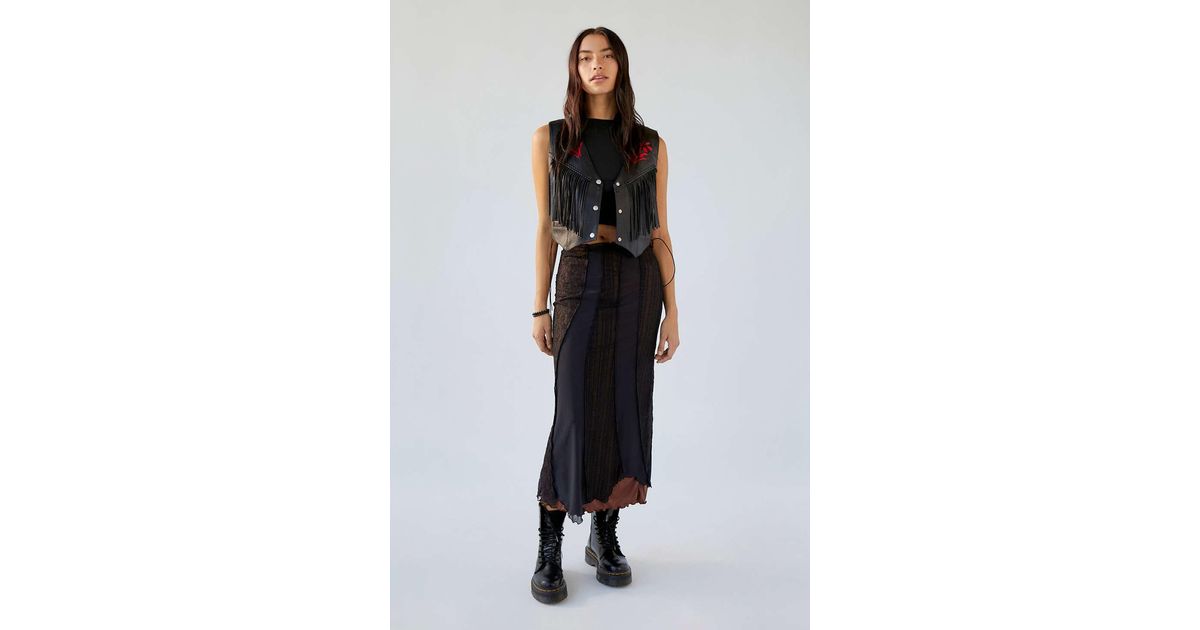 Urban Outfitters Uo Beatrix Spliced Maxi Skirt in Black Lyst
