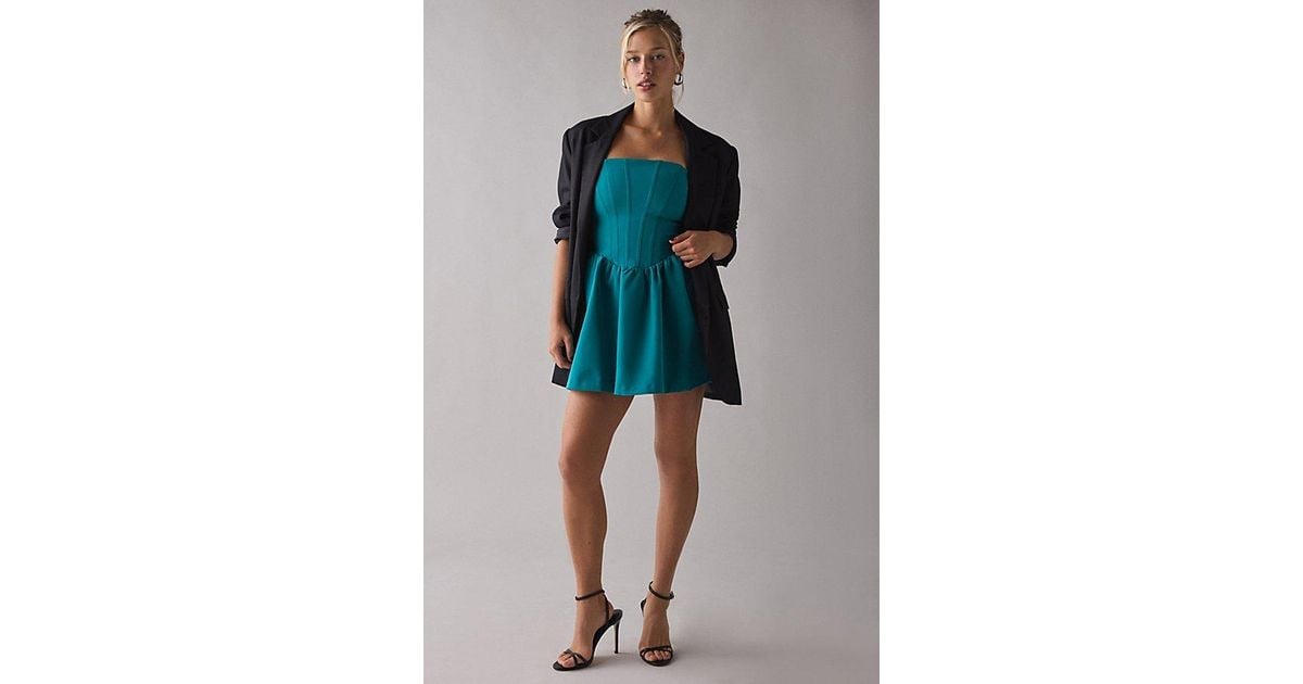 Kimchi Blue Sugar Plum Strapless Corset Mini Dress in Blue | Lyst