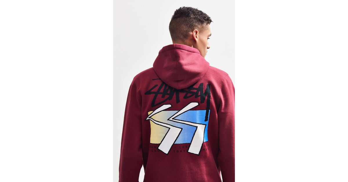 stussy cube logo hoodie sweatshirt