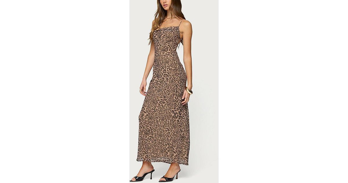 chinese dress ladies Sheer Sequin Slitted Maxi Dress Light Pink / M