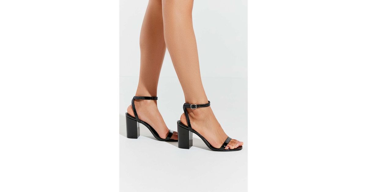 black skinny strap heels