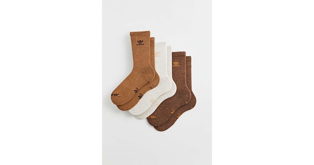 adidas Originals Crew Socks 3-pack in Brown for Men | Lyst