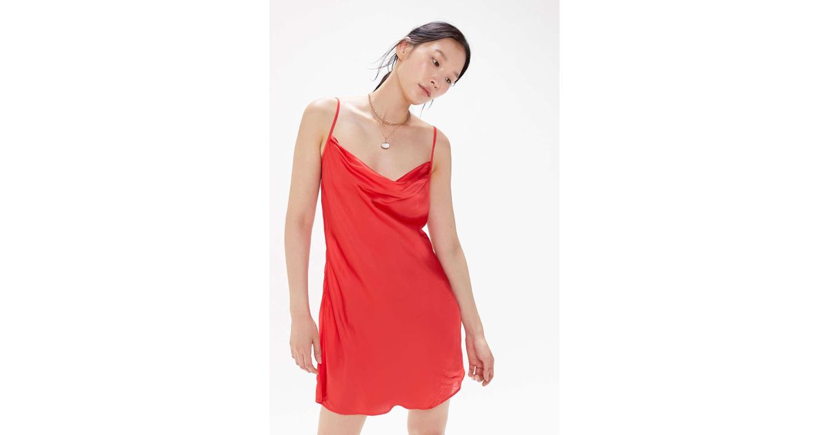 urban outfitters red slip dress