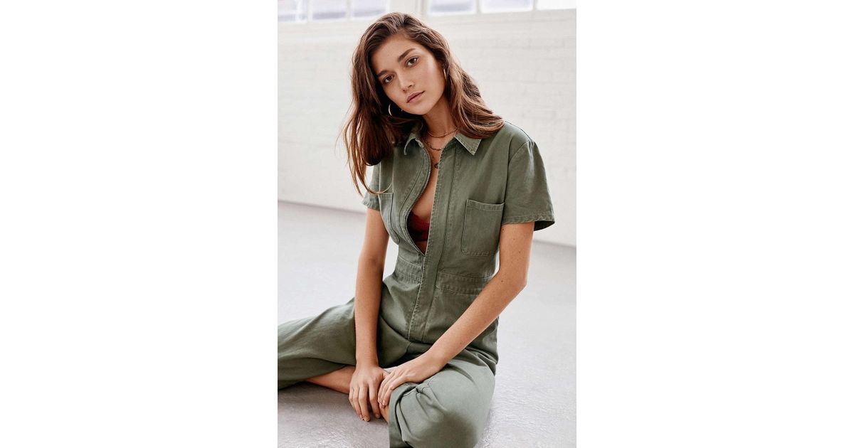 Urban Outfitters Uo Canvas Flight Jumpsuit in Green | Lyst