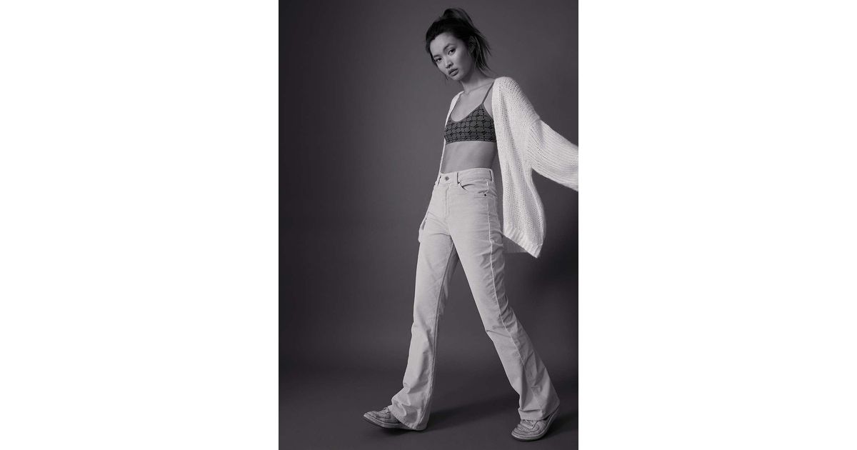 BDG Ecru Corduroy High-waist Flare 