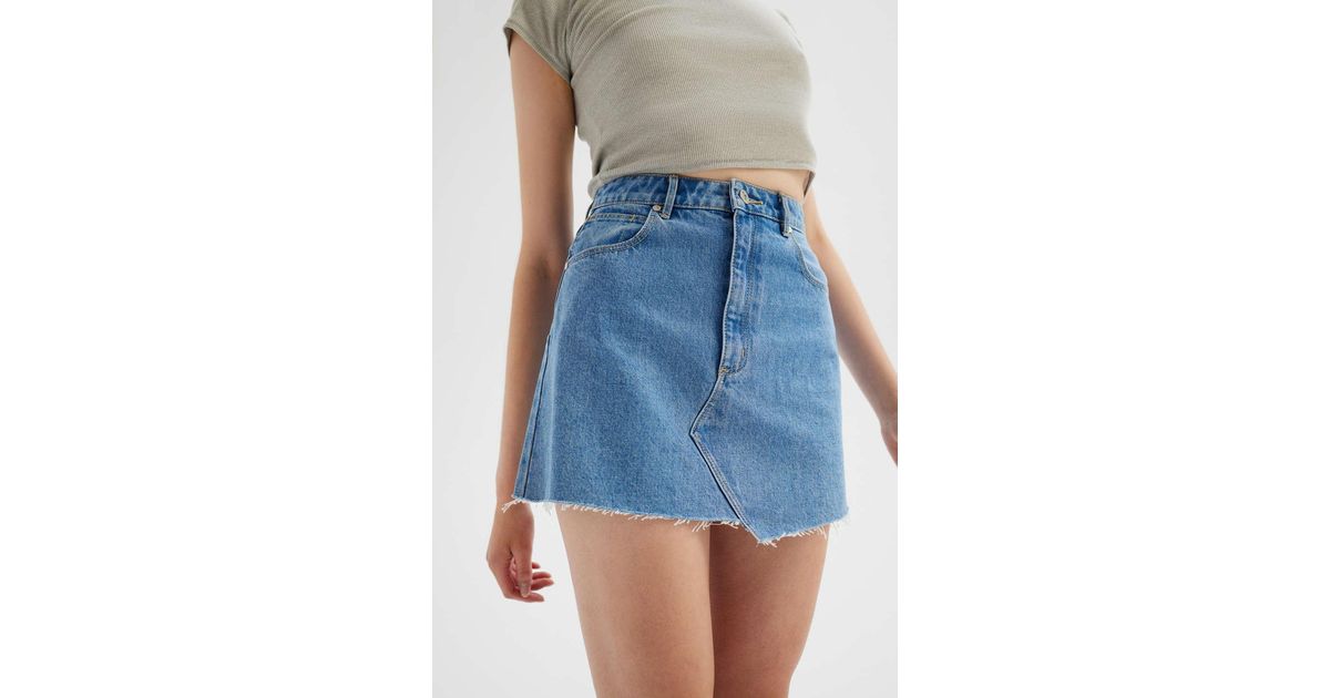 A.Brand A line Cutoff Denim Mini Skirt in Blue Lyst
