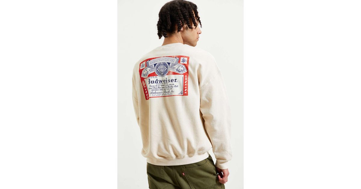 Urban Outfitters Cotton Budweiser 1966 Label Crew Neck Sweatshirt for