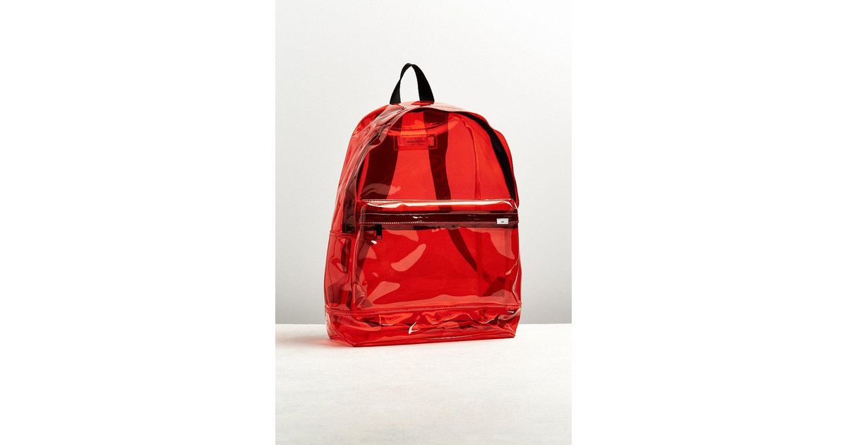 red clear backpack