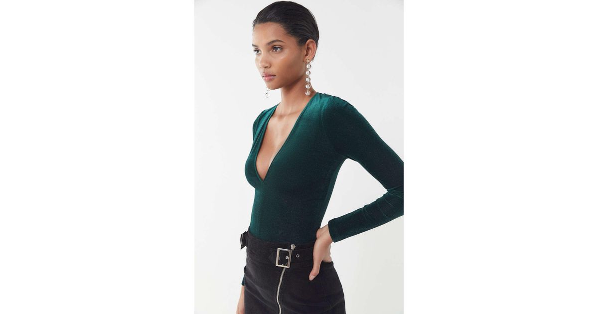 Urban Outfitters Uo Bree Velvet V-neck 