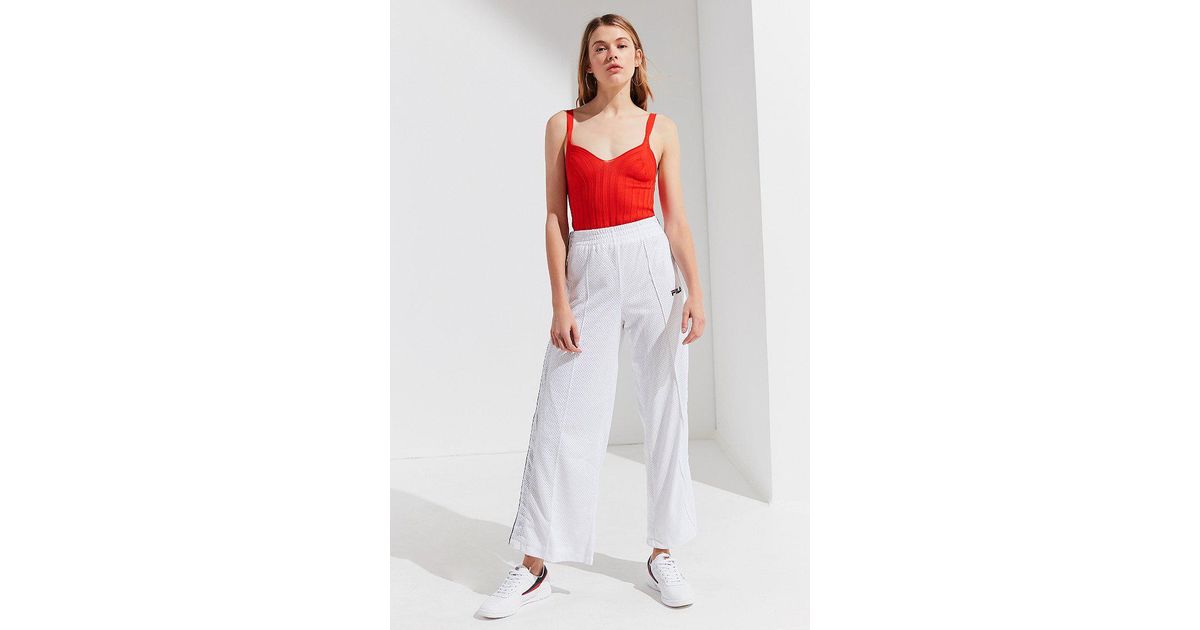 white fila track pants
