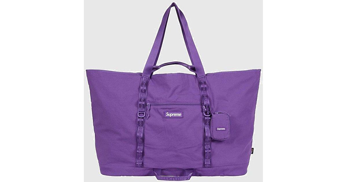 Supreme X-Large Tote Bag + Utility Pouch (Ss26) in Purple for Men