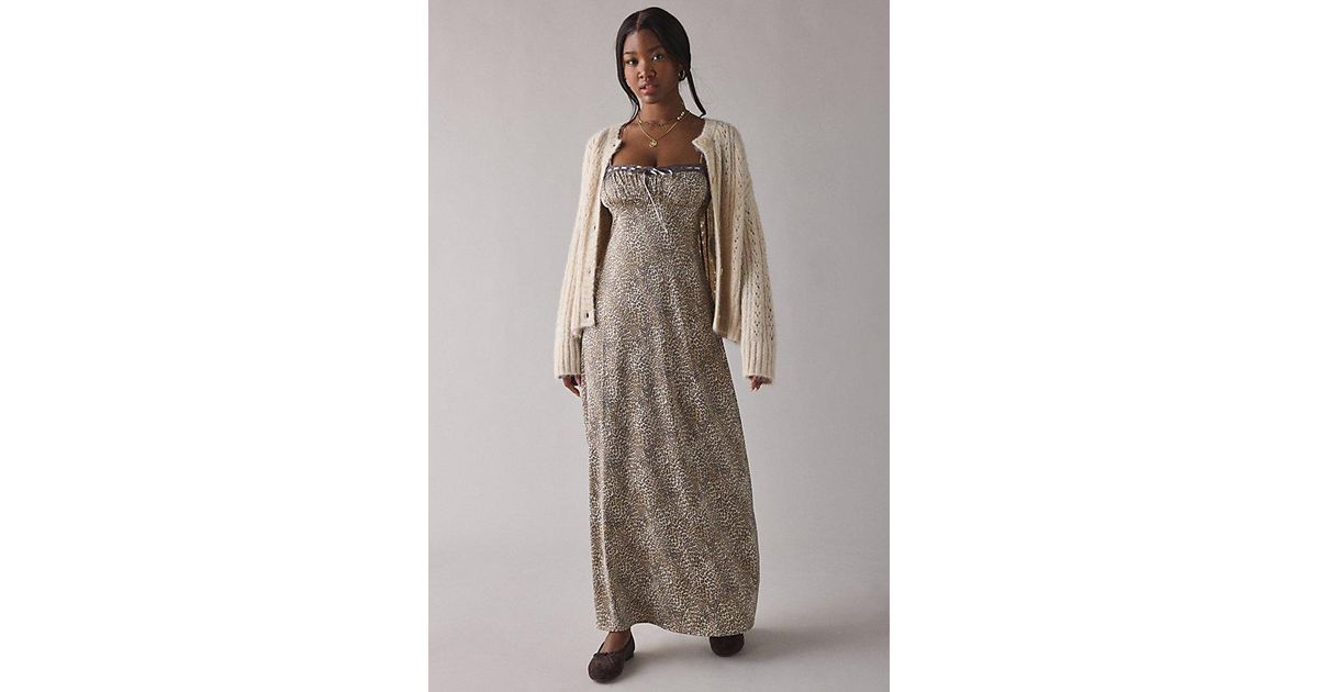 chinese dress ladies Urban Outfitters Floral Printed Maxi Dress  White Chocolate Couture