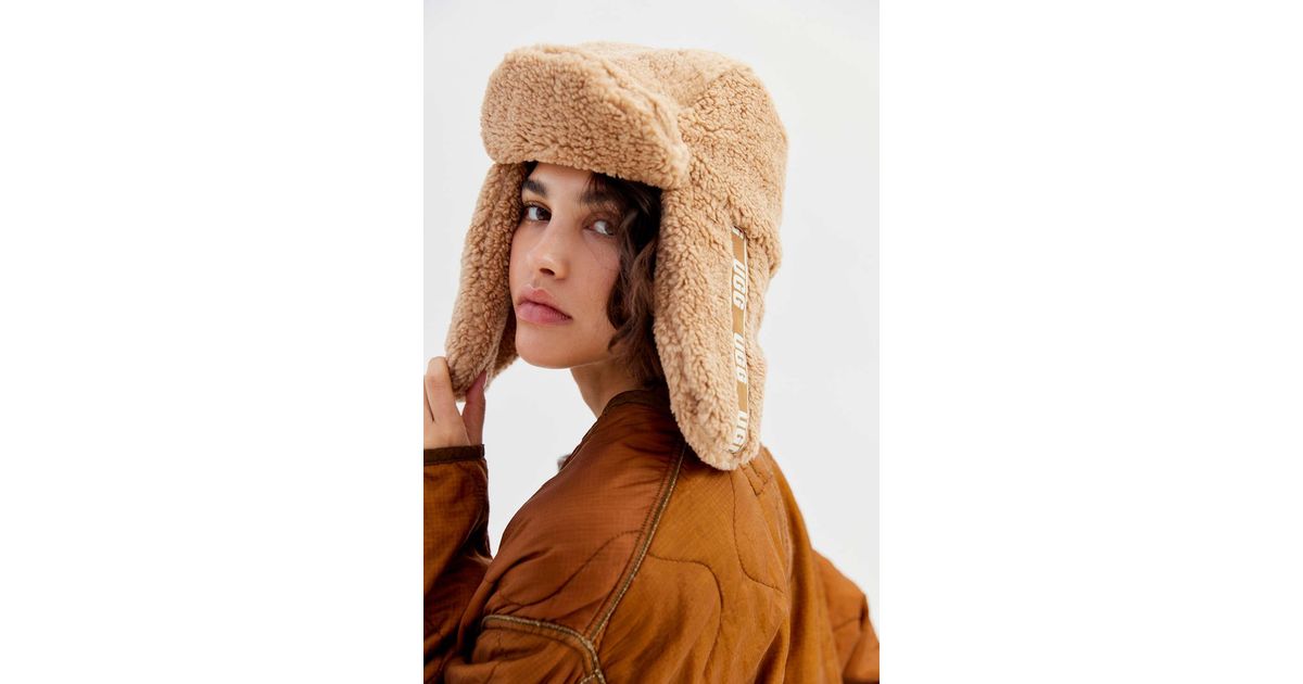UGG Sherpa Puff Trapper Hat in Brown Lyst