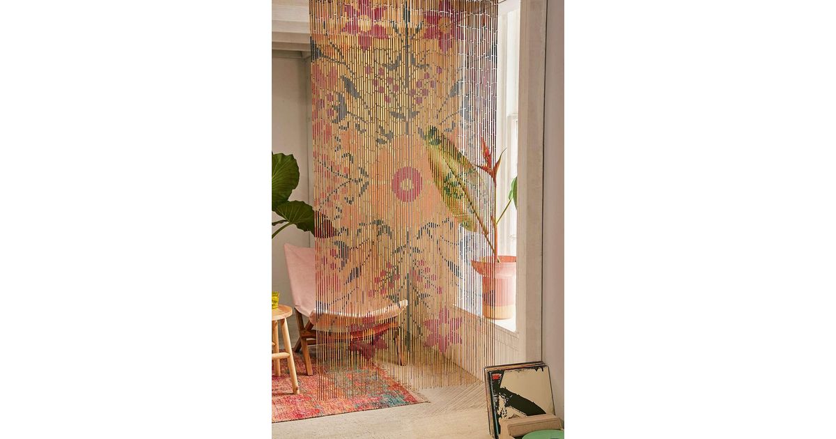Urban Outers Rosa Fl Bamboo Beaded Curtain In Natural For Men Lyst Uk