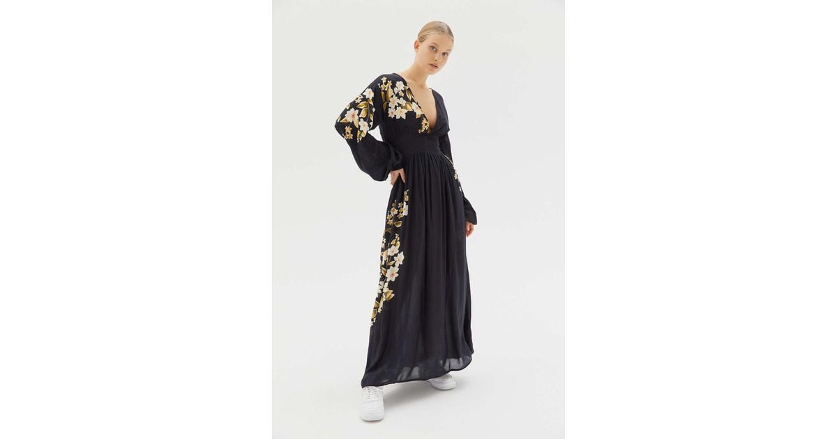 Billabong Night Bloom Maxi Dress in Black | Lyst