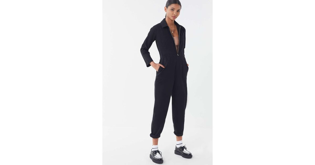 Urban Outfitters Cotton Uo Rosie Black Utility Jumpsuit | Lyst