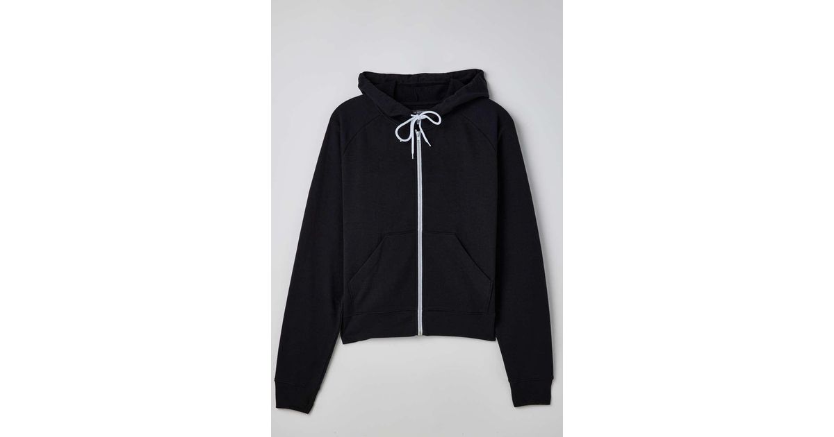 Urban Outfitters Uo Justin Shrunken Full Zip Hoodie Sweatshirt in Black ...