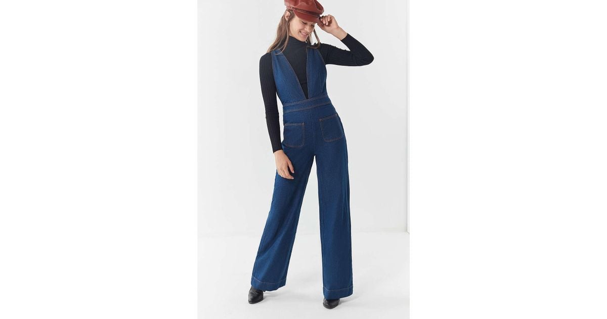 eleanor plunging denim jumpsuit