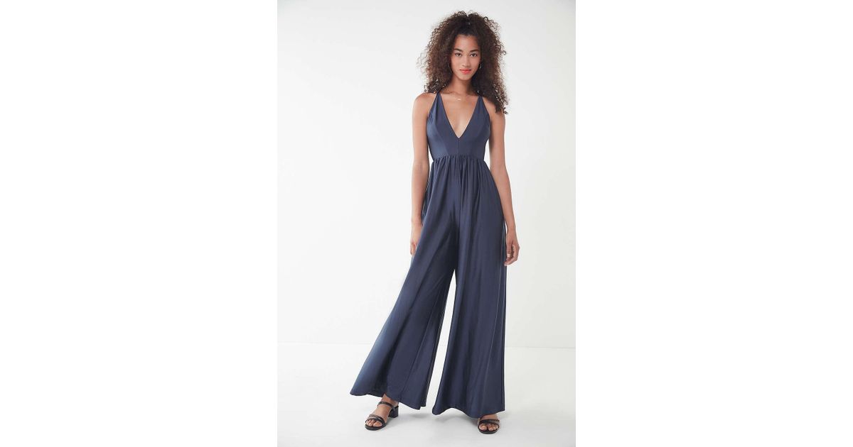 gia plunging shimmer jumpsuit