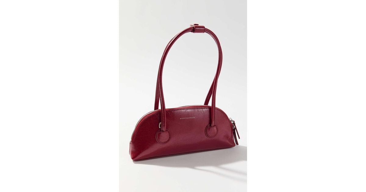 Marge Sherwood Womens Vanilla Crinkle Bessette Leather Shoulder bag -  ShopStyle