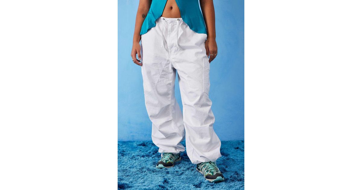 Jaded London Cotton White Baggy Cargo Pants in Blue | Lyst UK