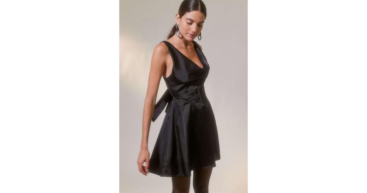Urban Outfitters Uo Helena Satin Corset Mini Dress in Black Lyst Canada