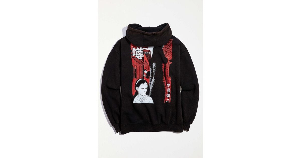 Urban Outfitters Junji Ito Overdyed Hoodie Sweatshirt in Black for Men