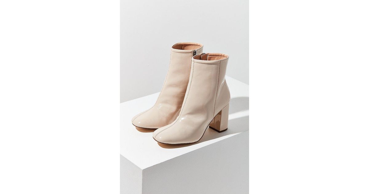sloane seamed patent ankle boot